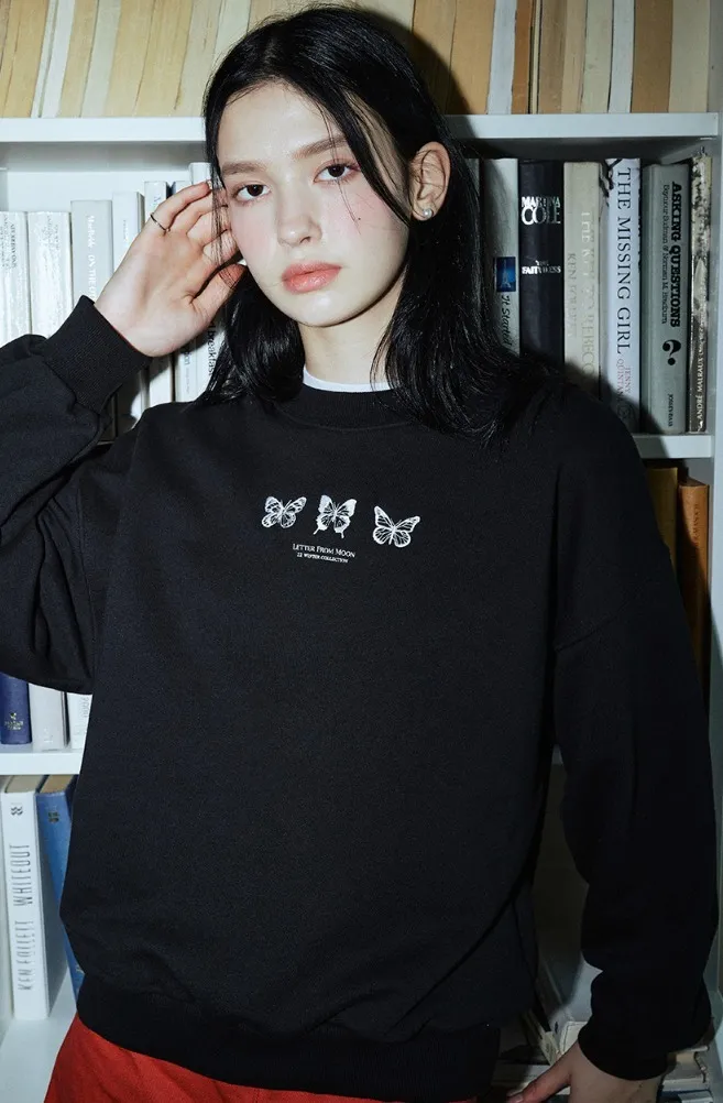 LETTER FROM MOON  |Street Style Long Sleeves Cotton Logo Hoodies & Sweatshirts