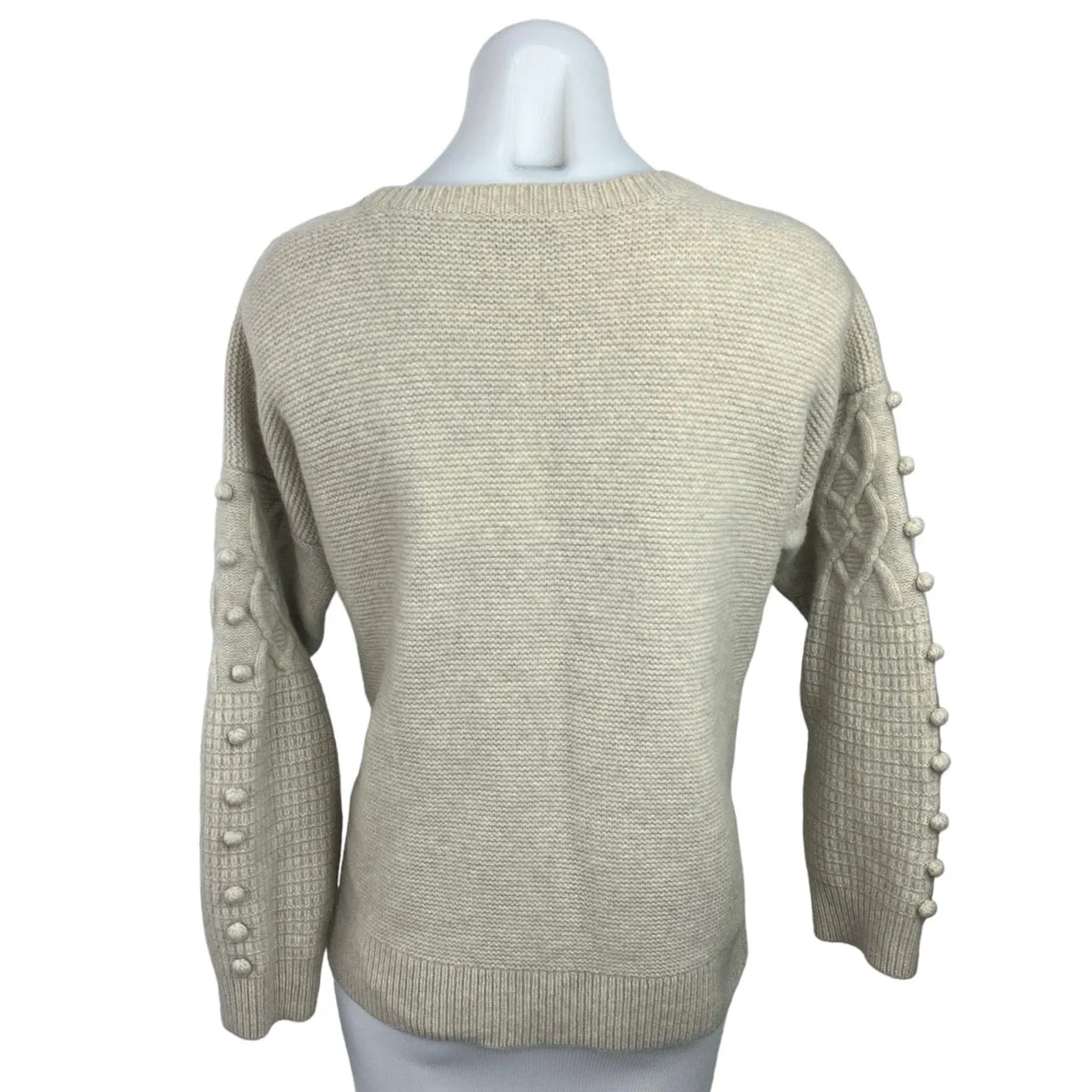 Madewell Beige Merino Wool Cable Knit Crew Neck Long Sleeve Pullover Sweater XL