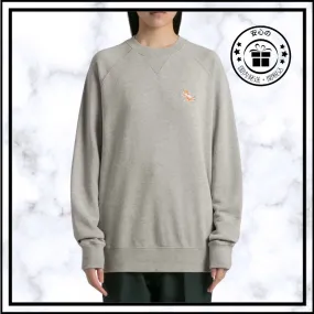 MAISON KITSUNE  |Crew Neck Street Style Long Sleeves Plain Cotton Logo