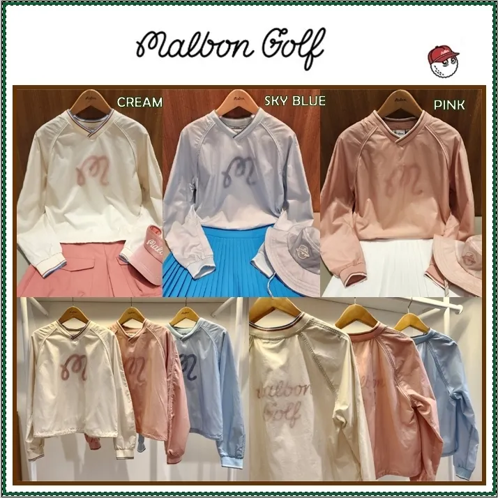 Malbon Golf  |Street Style Long Sleeves Plain Logo Hoodies & Sweatshirts