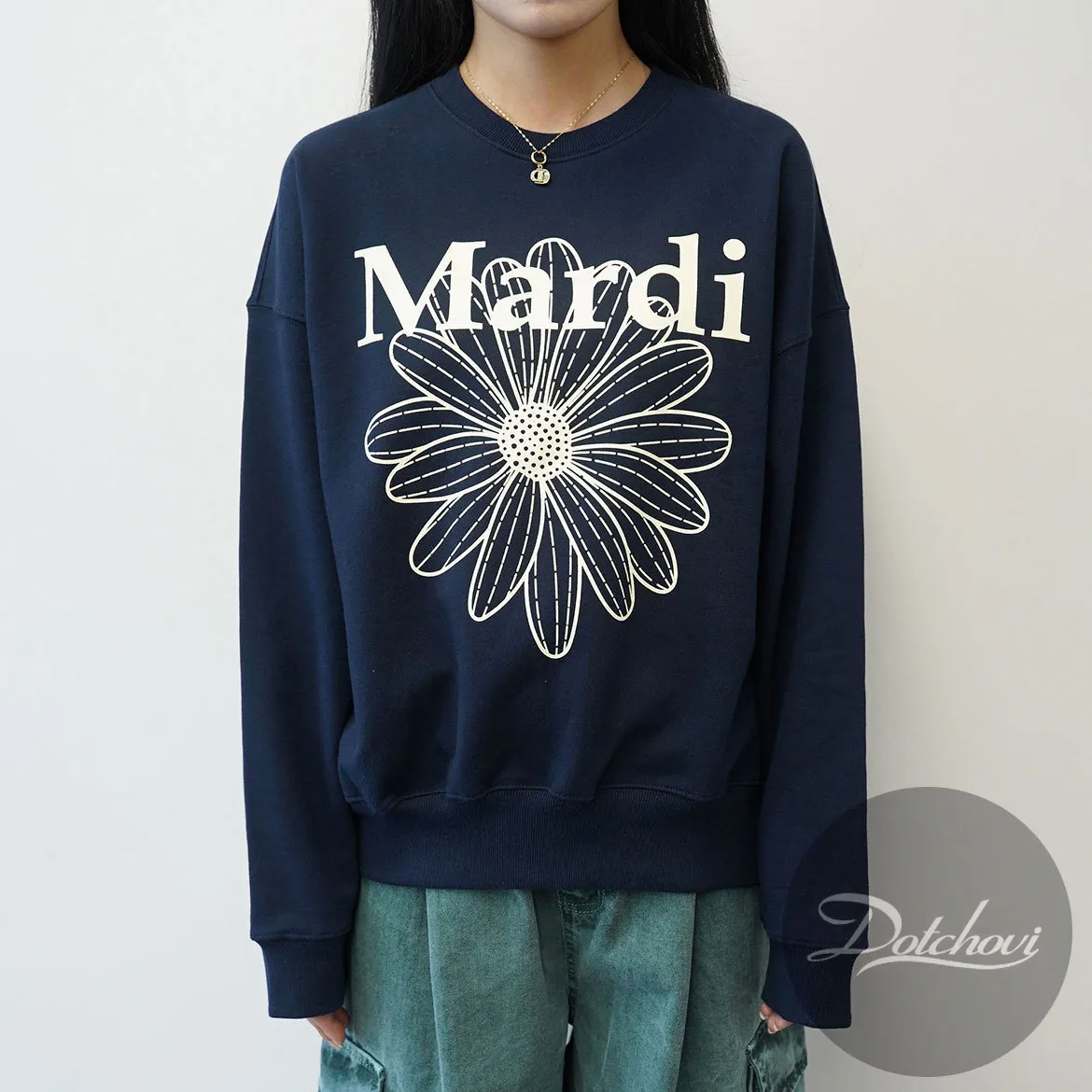 Mardi Mercredi  |Crew Neck Street Style Long Sleeves Cotton Logo