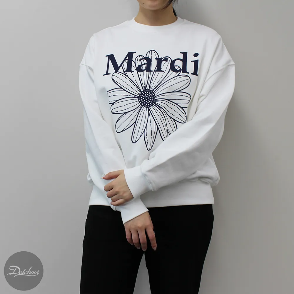 Mardi Mercredi  |Crew Neck Street Style Long Sleeves Cotton Logo