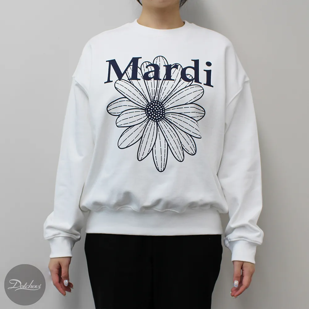 Mardi Mercredi  |Crew Neck Street Style Long Sleeves Cotton Logo