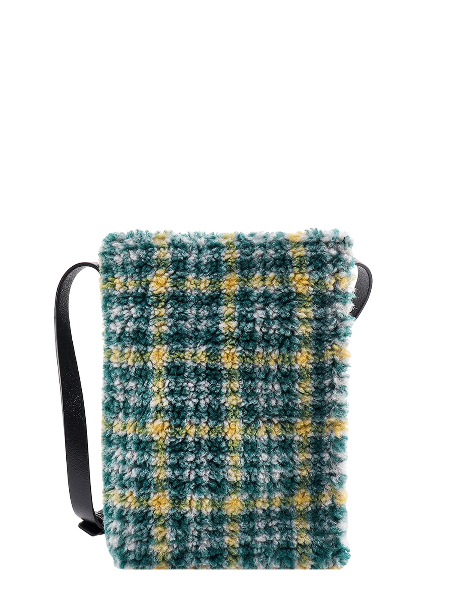 Marni Plaid Shearling Shoulder Bag