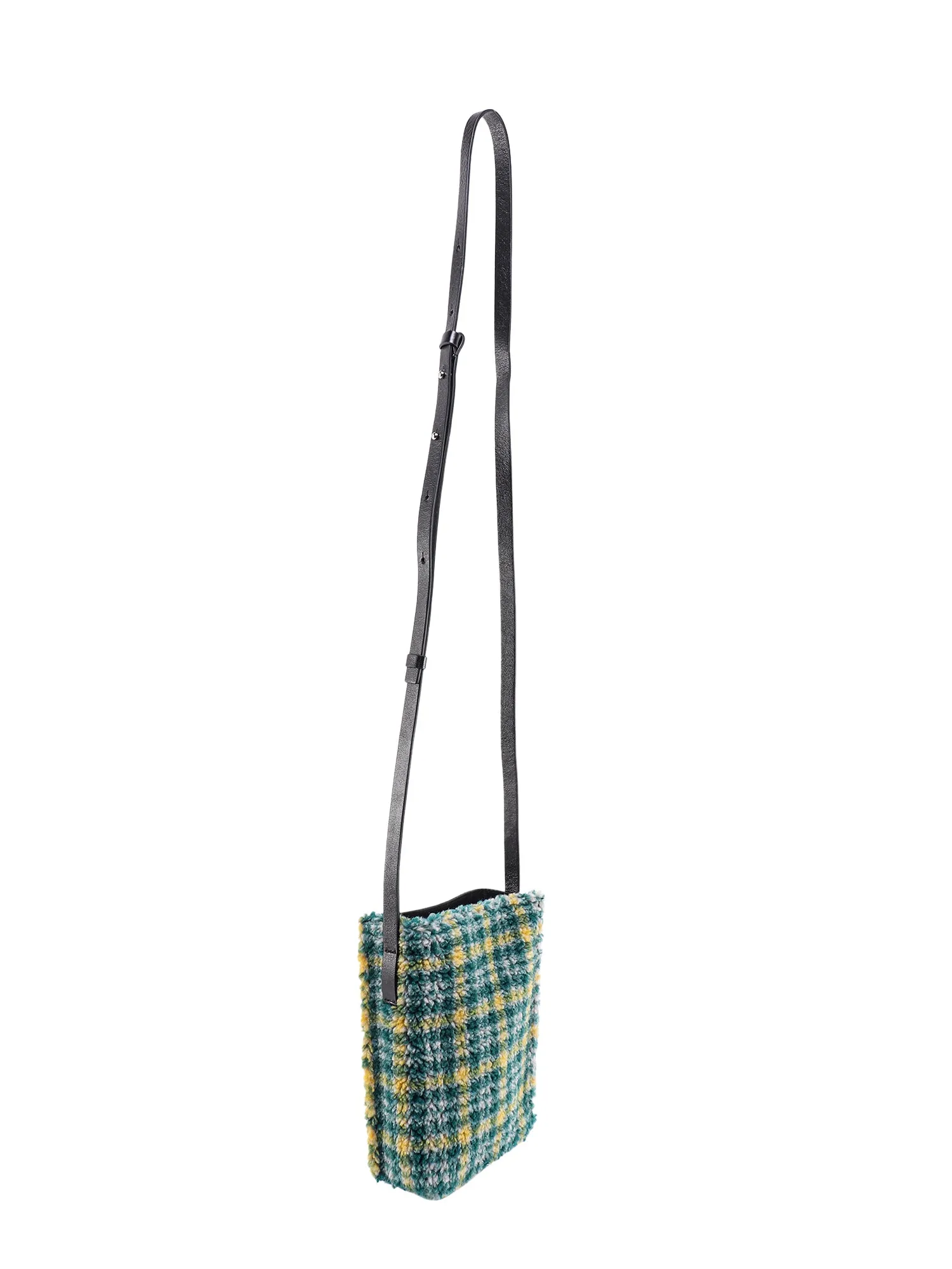 Marni Plaid Shearling Shoulder Bag