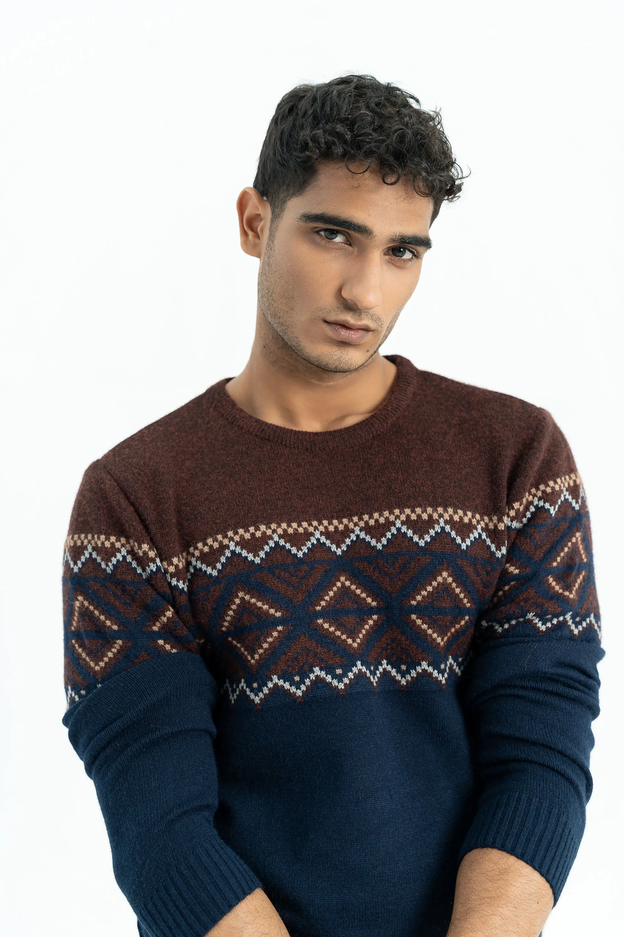 Maroon Polyster/Viscouse Sweater