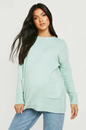 Maternity Oversized Crew Neck Sweater