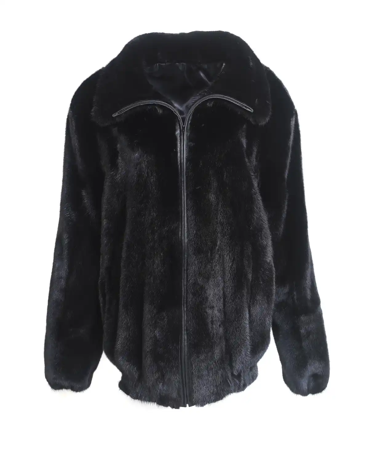 Mens Mink Fur Black Bomber Jacket - William Jacket