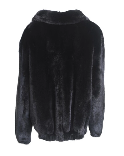 Mens Mink Fur Black Bomber Jacket - William Jacket