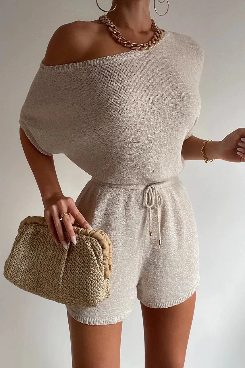 Mia Knit Romper - Oatmeal