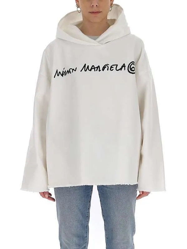 MM6 Maison Margiela  |Street Style Long Sleeves Cotton Oversized Logo