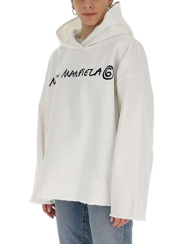 MM6 Maison Margiela  |Street Style Long Sleeves Cotton Oversized Logo