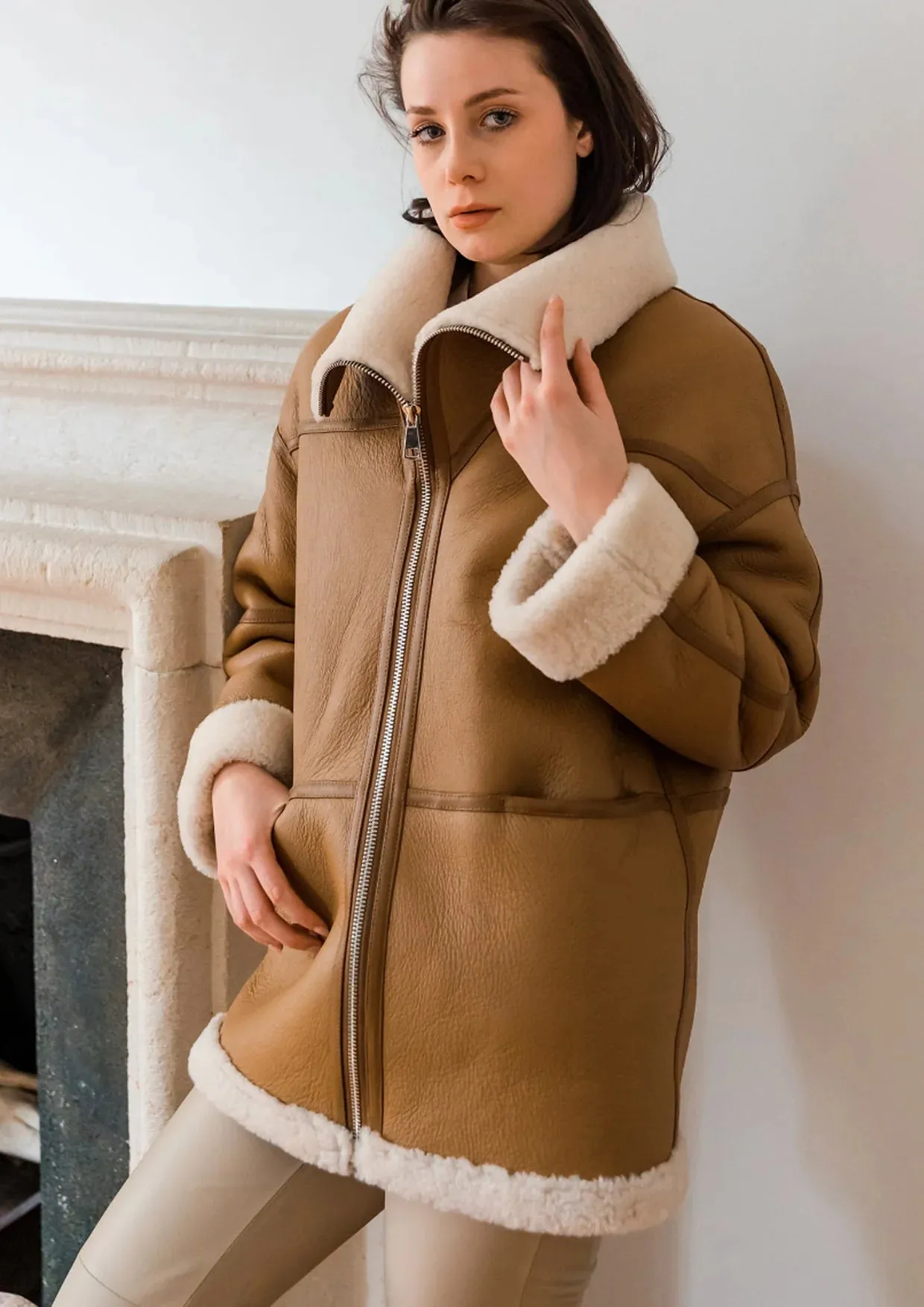 MOSCOW SHEARLING LONG AVIATOR