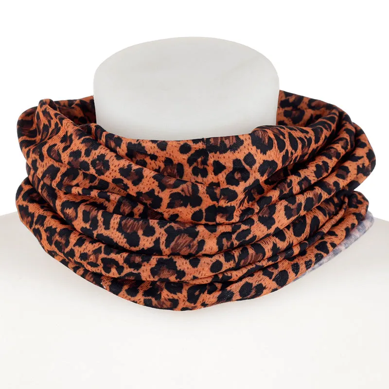 Neck Warmer Tube Scarf - Leopard Print   BAND01