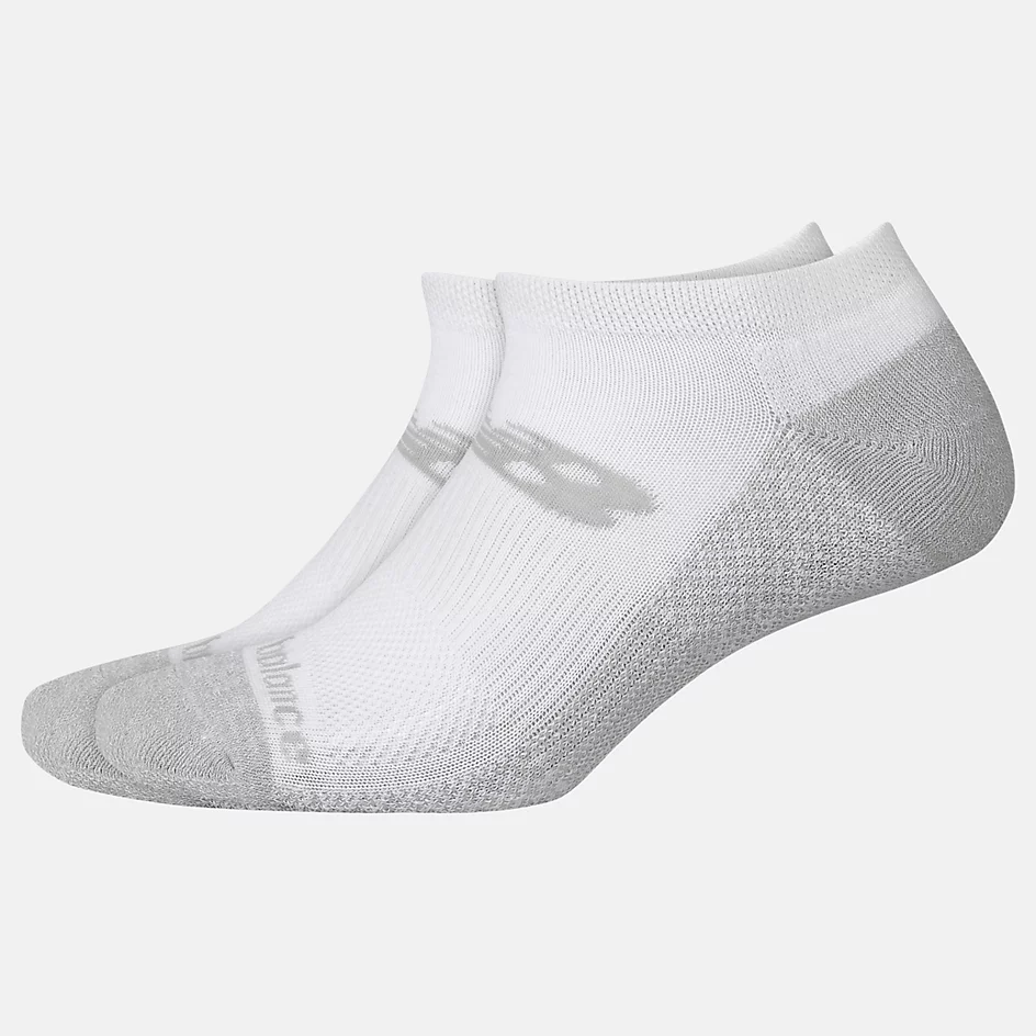 New Balance 2 Pack Cooling Cushion Performance No Show Socks- White