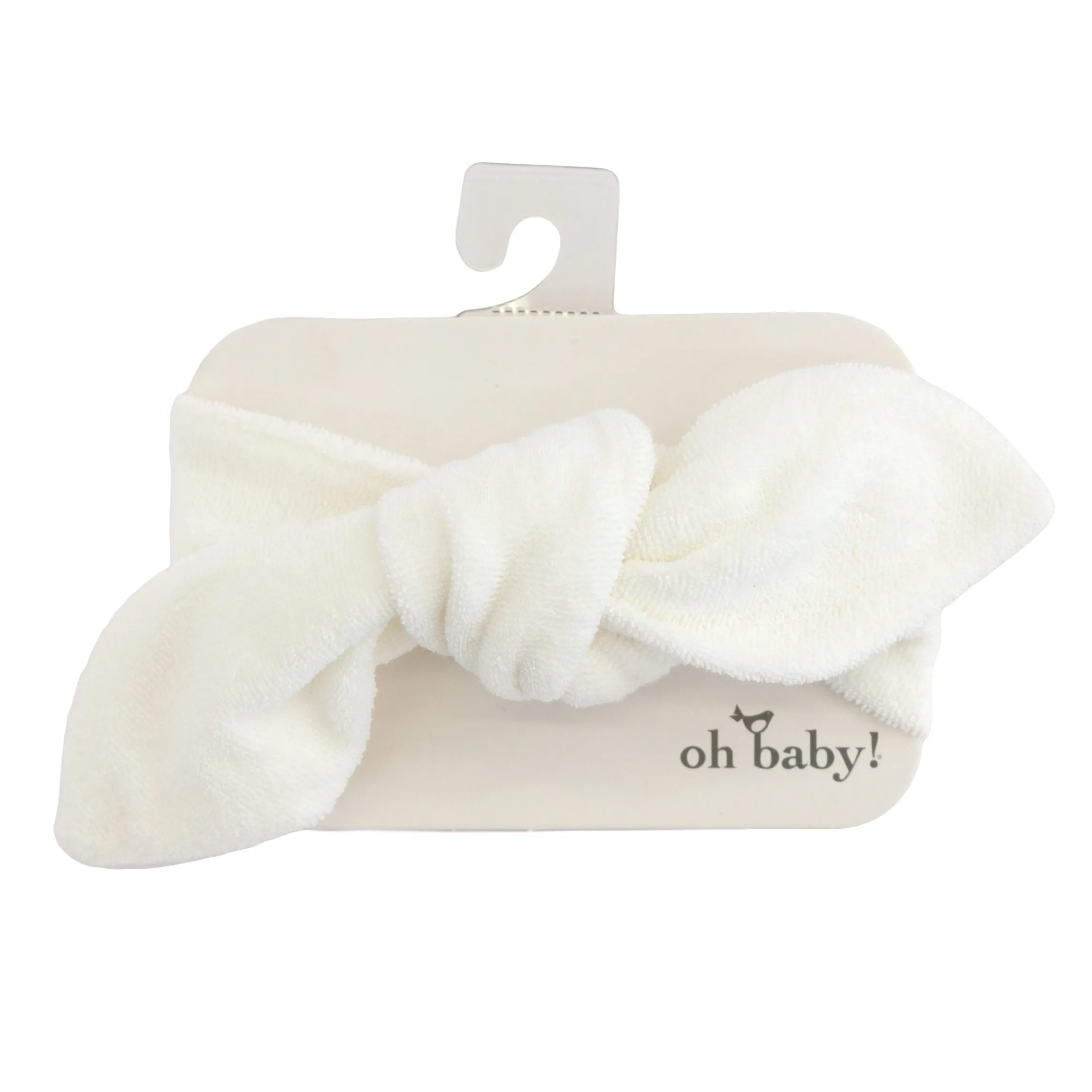 oh baby! Cotton Terry Tie Turban - Snow