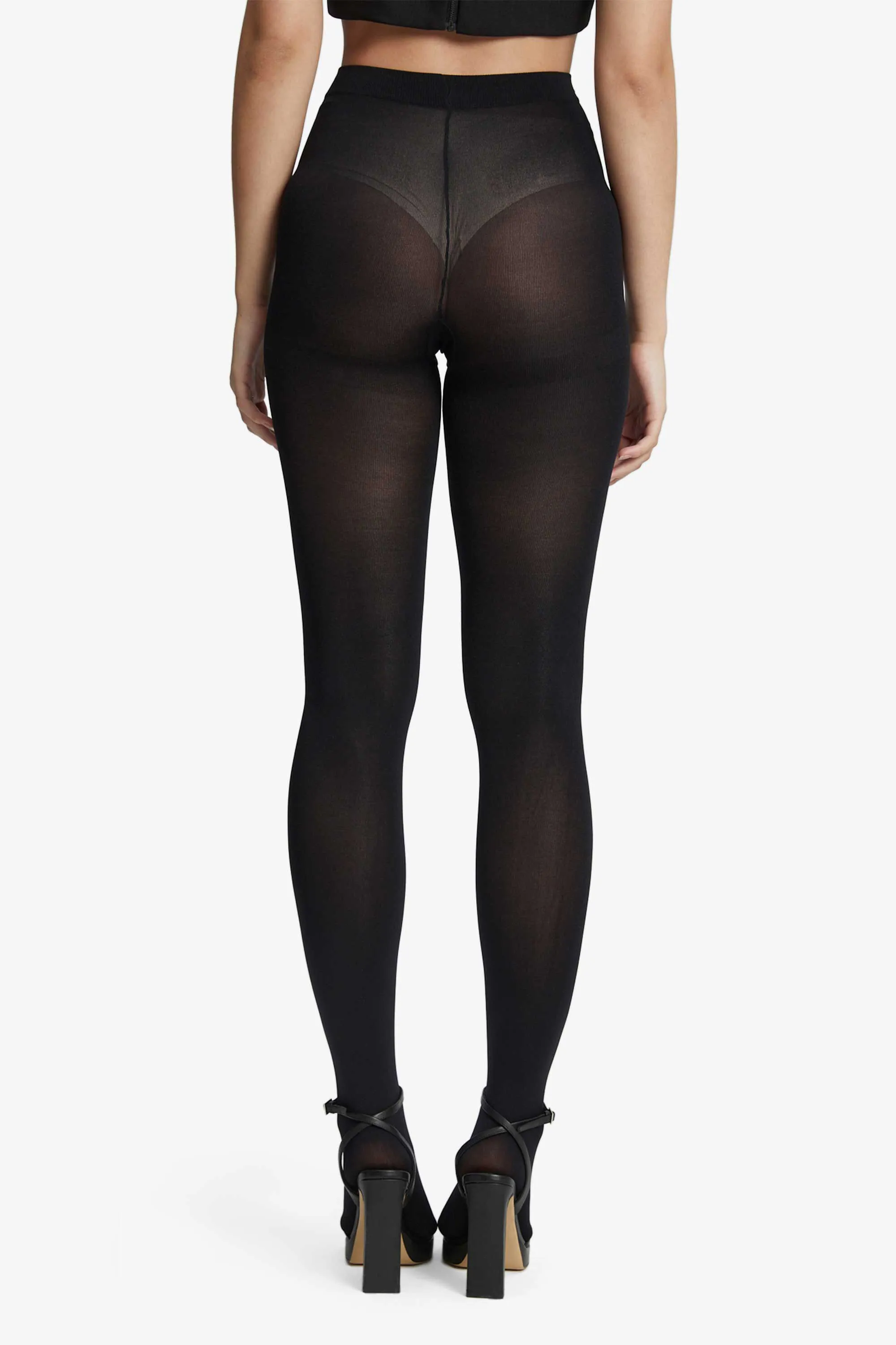 opaque tights in black