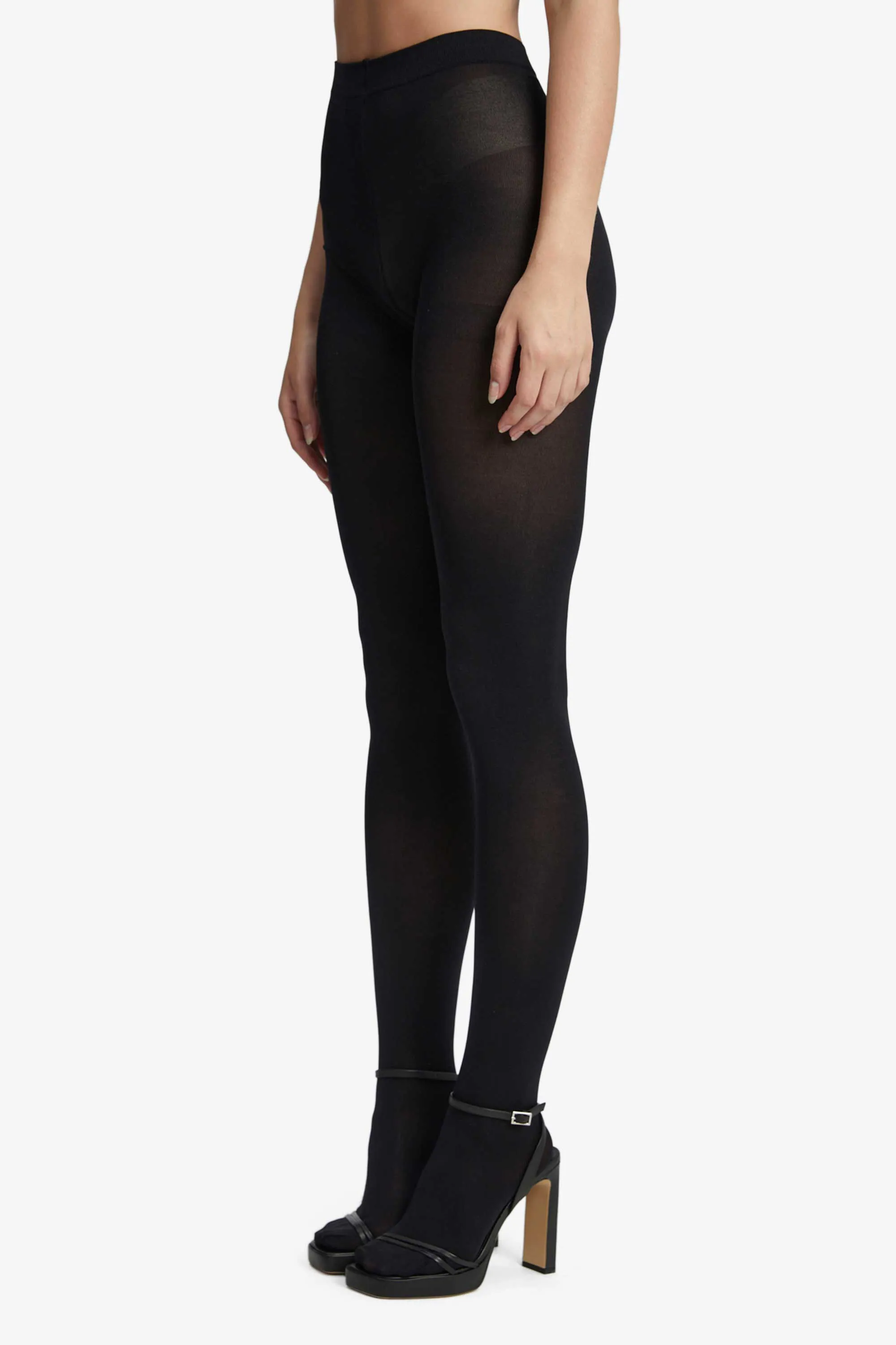 opaque tights in black