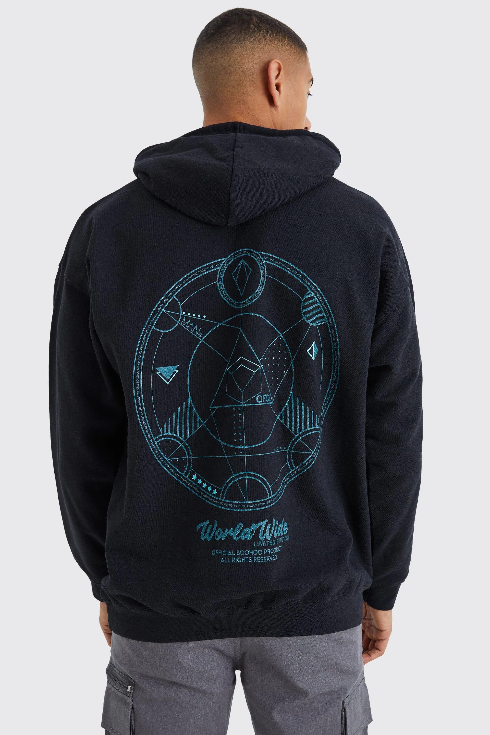 Oversized Worldwide Back Graphic Hoodie