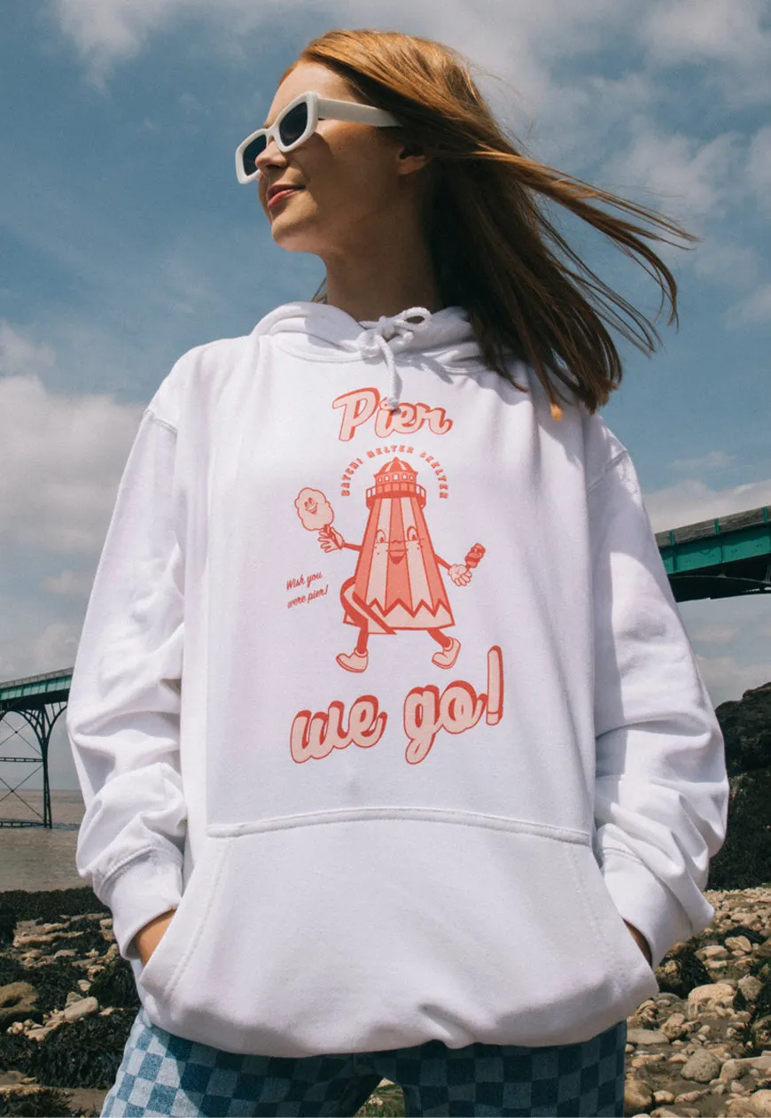 Pier We Go Women's Slogan Hoodie With Funfair Graphic