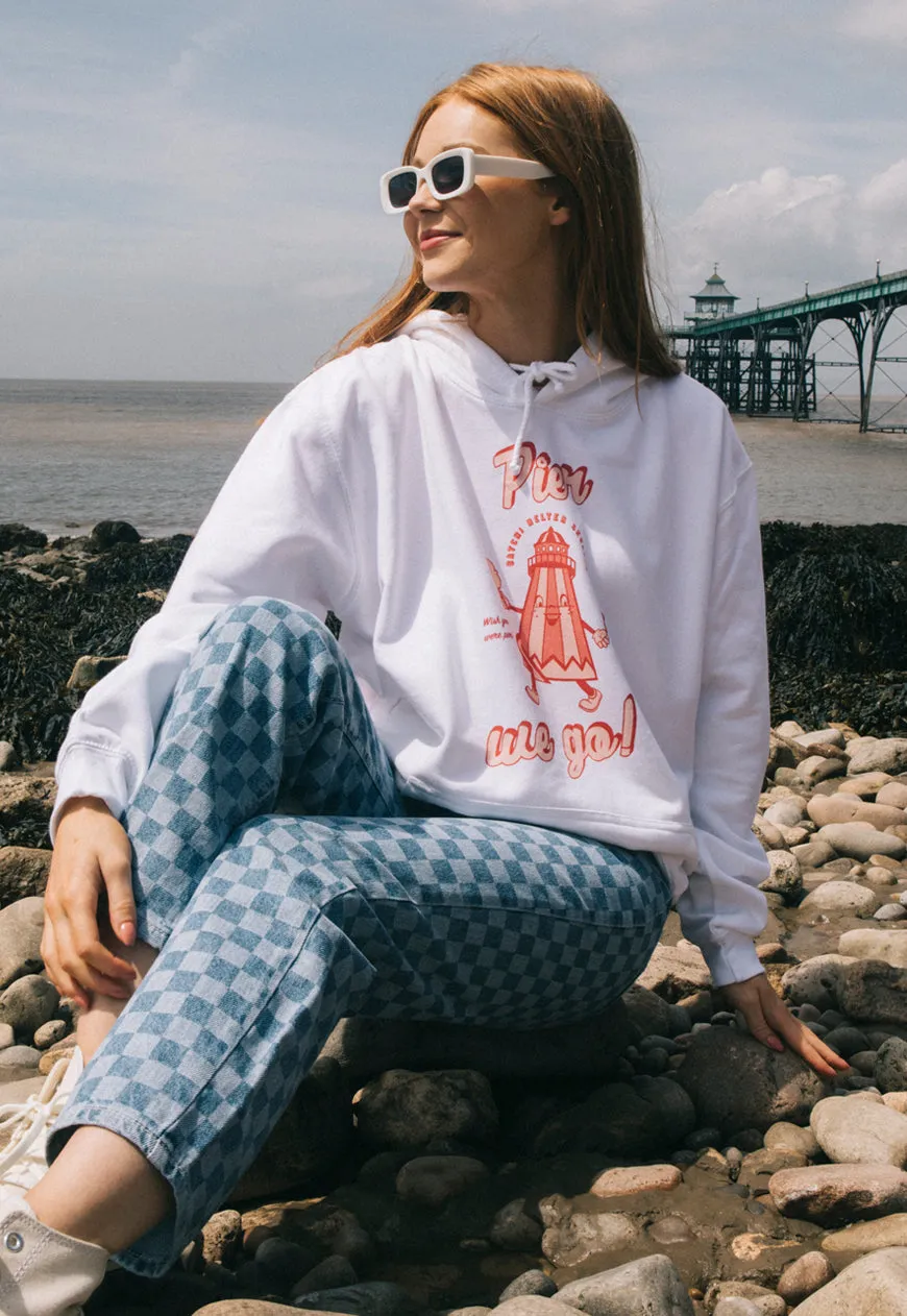 Pier We Go Women's Slogan Hoodie With Funfair Graphic