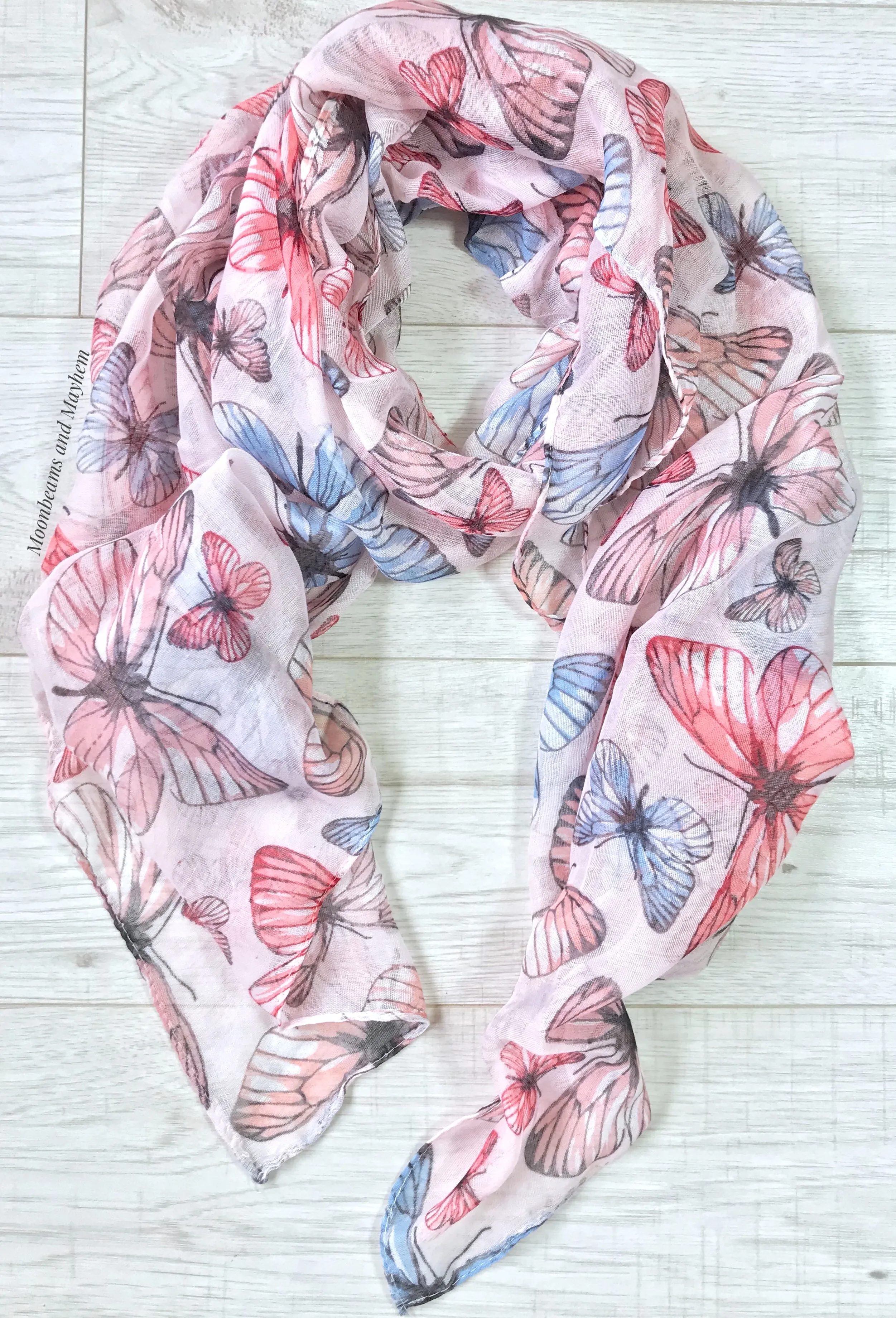 PINK BUTTERFLIES SCARF