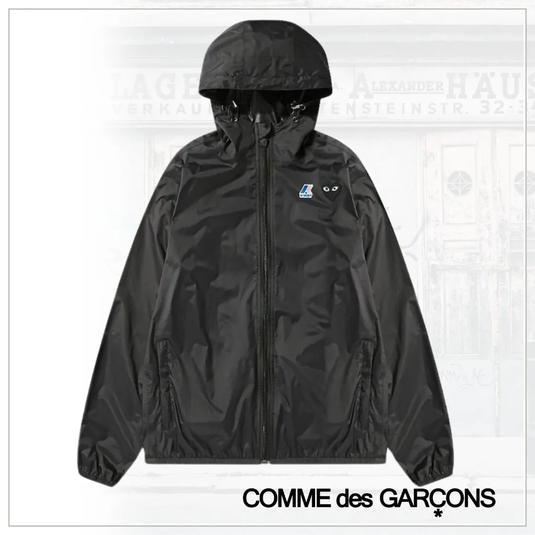 PLAY COMME des GARCONS  |Unisex Street Style Oversized Logo Skater Style Hoodies