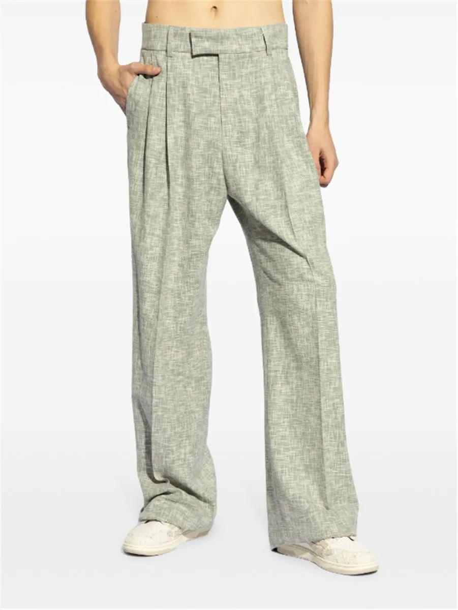 PLEATED MLANGE TROUSERS