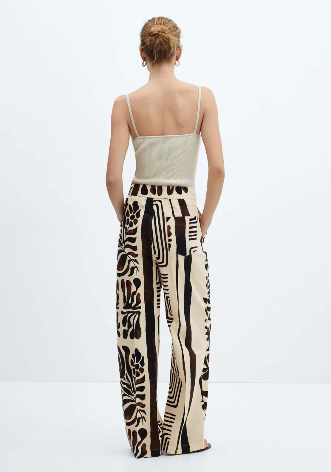 Printed cotton trousers