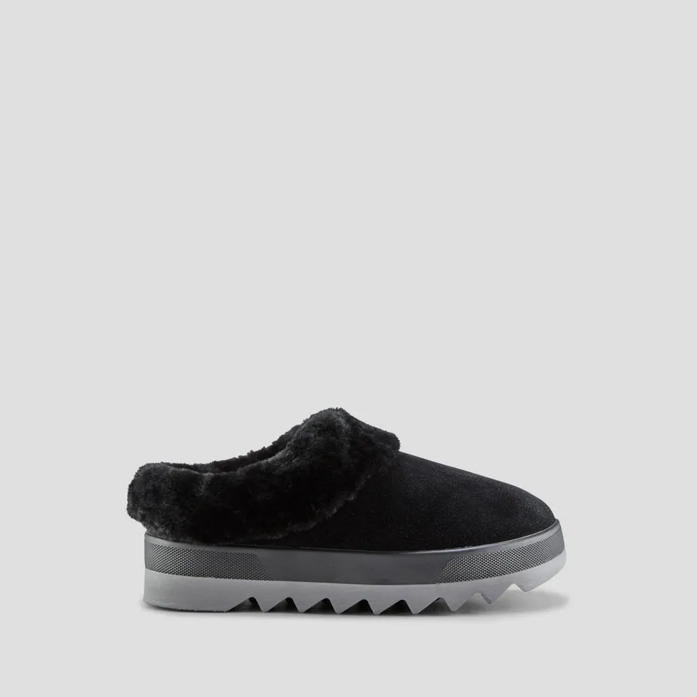 Pronya Black Shearling Mule