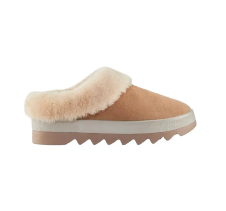 Pronya Camel Shearling Mule