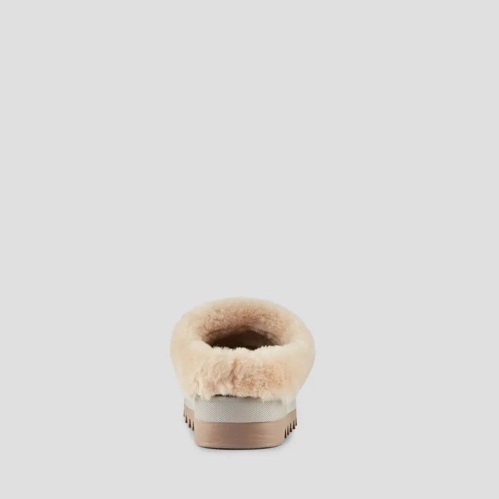 Pronya Camel Shearling Mule