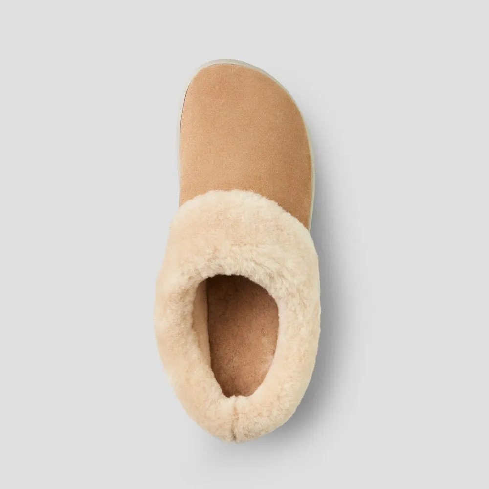 Pronya Camel Shearling Mule