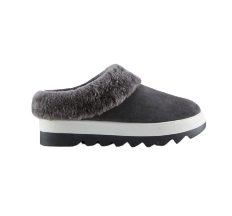 Pronya Pewter Shearling Mule