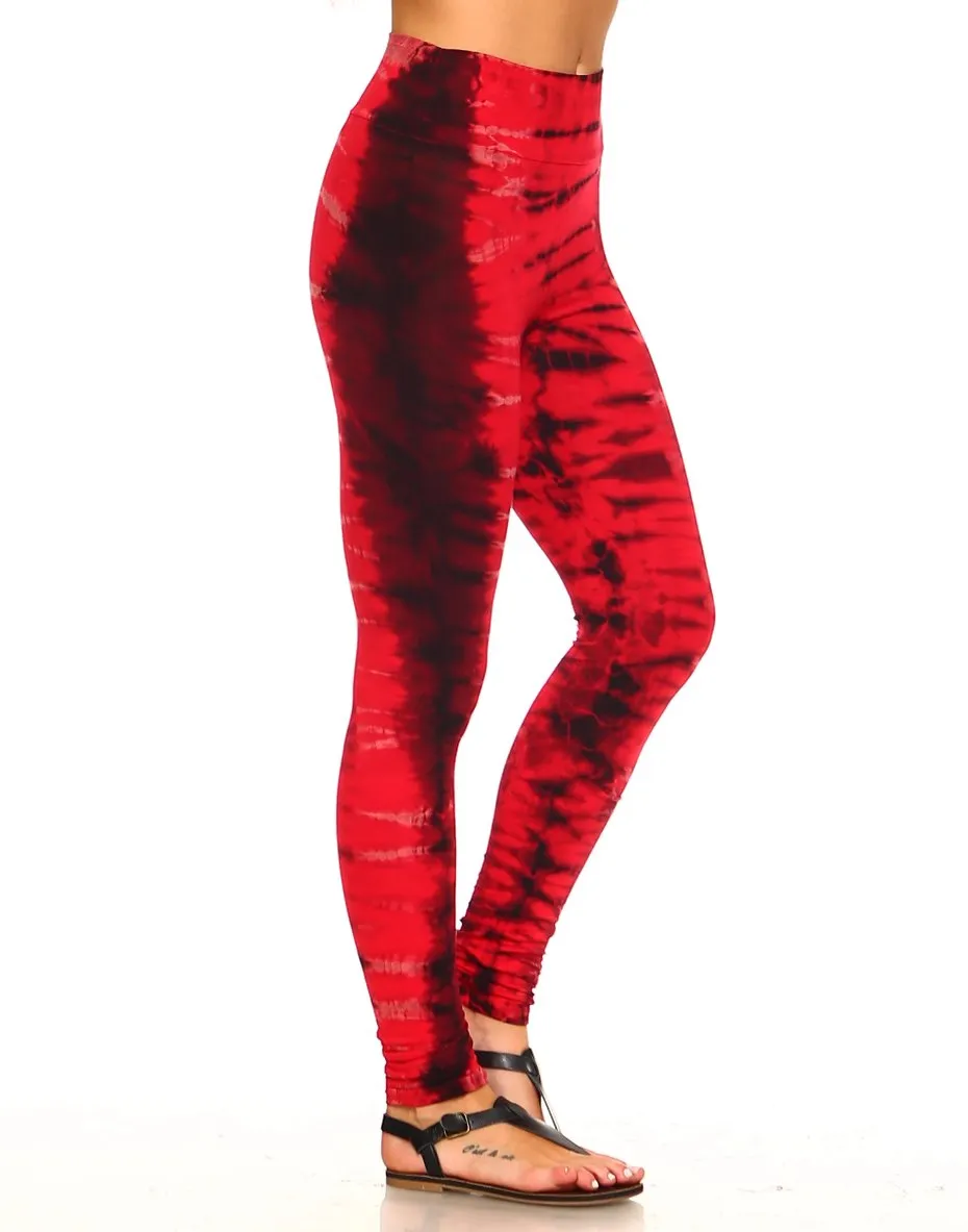 Red Tie Dye Leggings