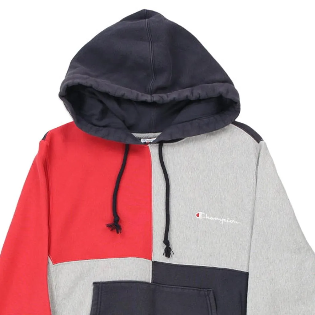 Reverse Weave Champion Hoodie - Small Block Colour Cotton Blend