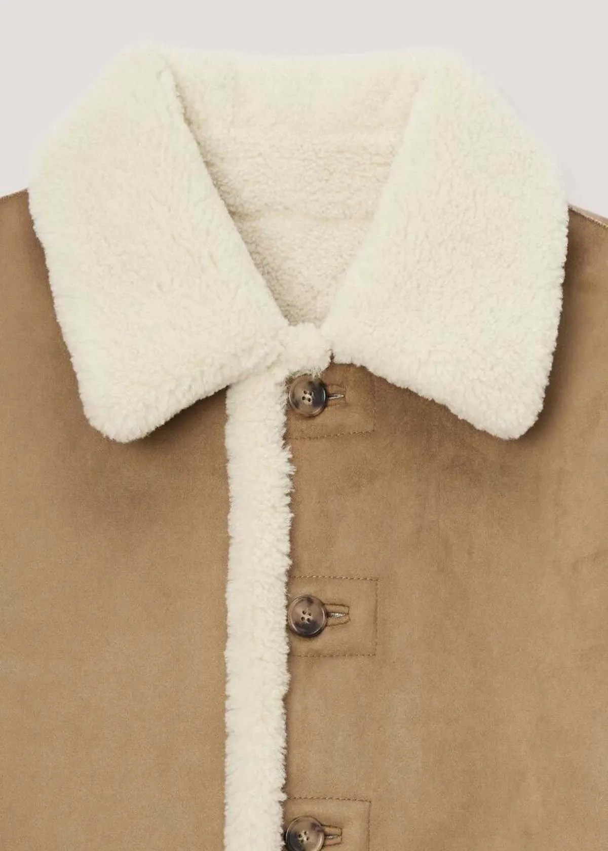 Reversible Shearling Jacket - Brown