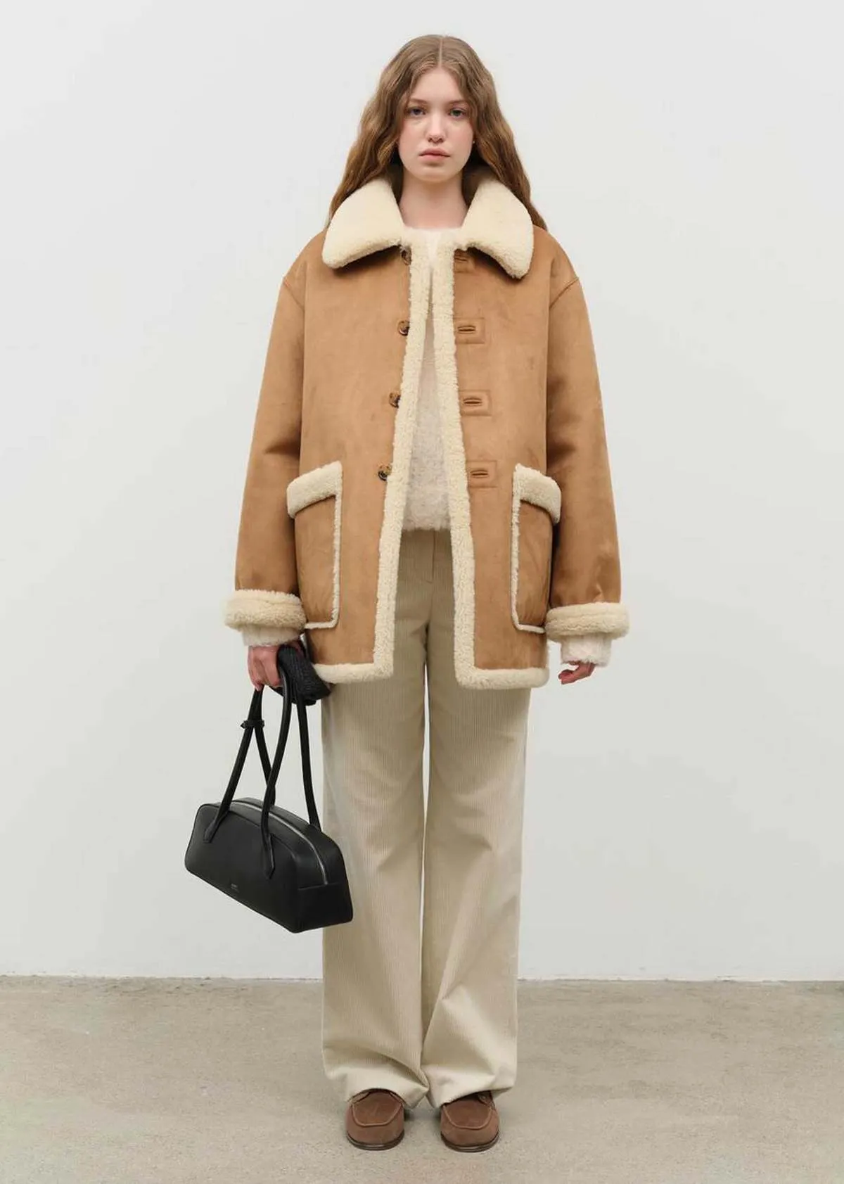 Reversible Shearling Jacket - Brown