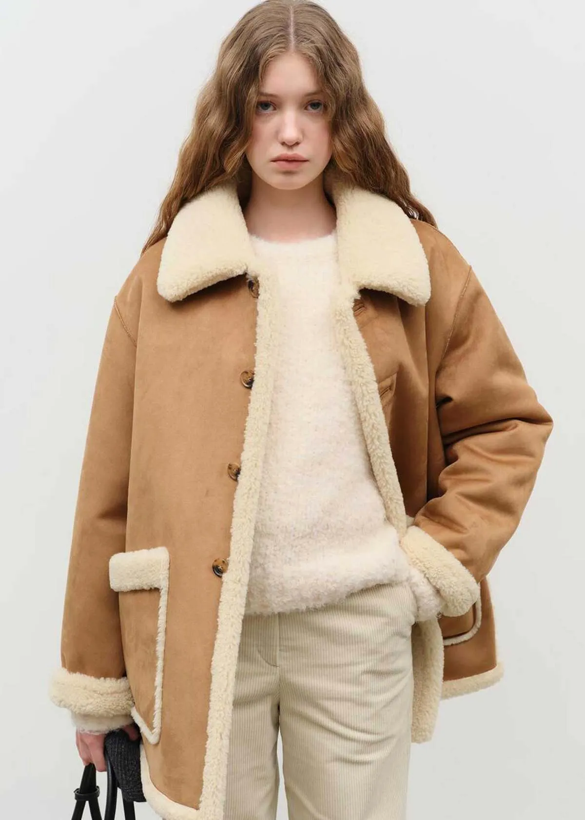 Reversible Shearling Jacket - Brown