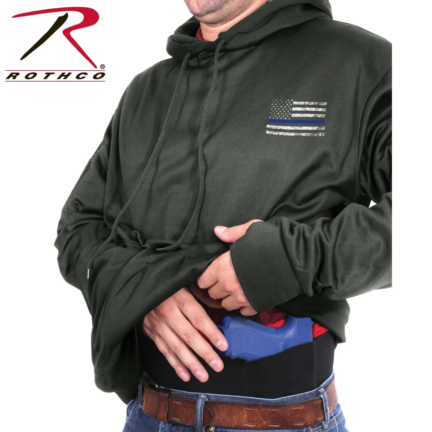 Rothco Concealed Carry Thin Blue Line Hoodie