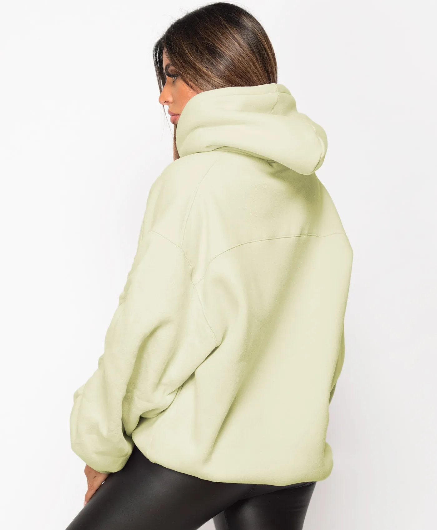 Ruched Sleeve Oversized Fit Hoodie