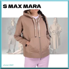 S Max Mara  |Blended Fabrics Street Style Long Sleeves Plain Cotton Logo