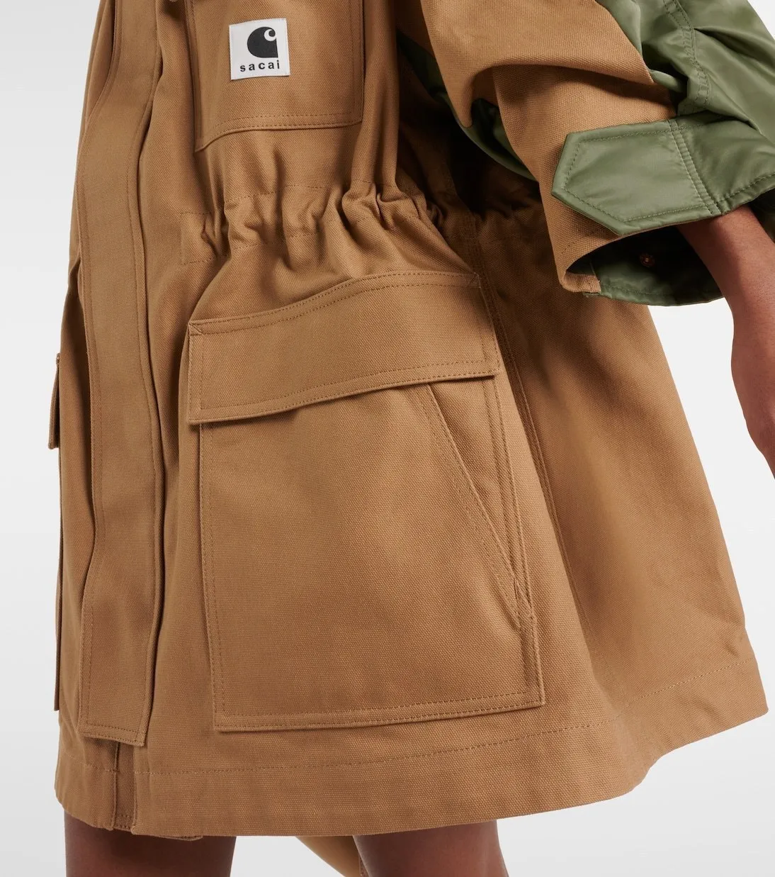 sacai  |Nylon Street Style Cropped Plain Cotton Puff Sleeves Logo