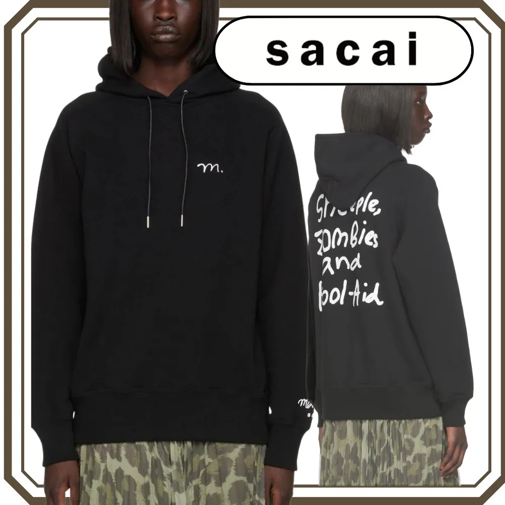 sacai  |Street Style Long Sleeves Plain Cotton Medium Logo