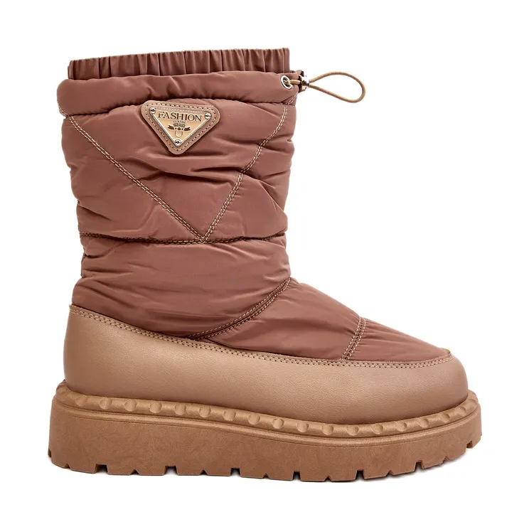 Seastar Women's Snow Boots With a Thick Sole, Dark Beige Lureta