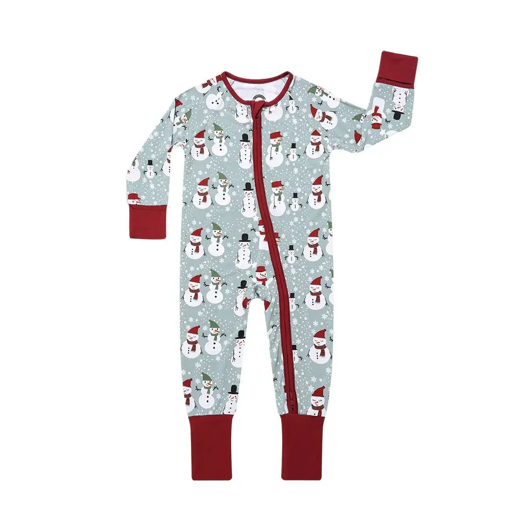 Snow People Holiday Bamboo Convertible Romper PJ