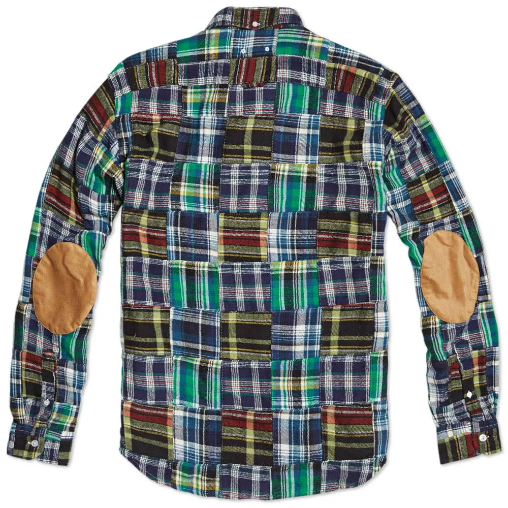 SOPHNET. Patchwork Button Down ShirtGreen