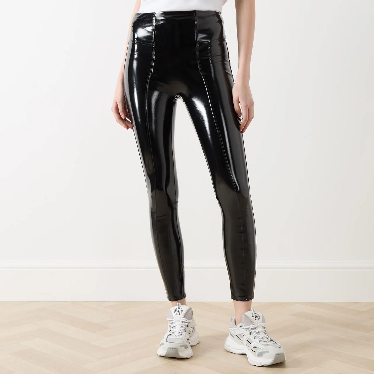 SPANX Shiny Faux Patent Leggings - Black