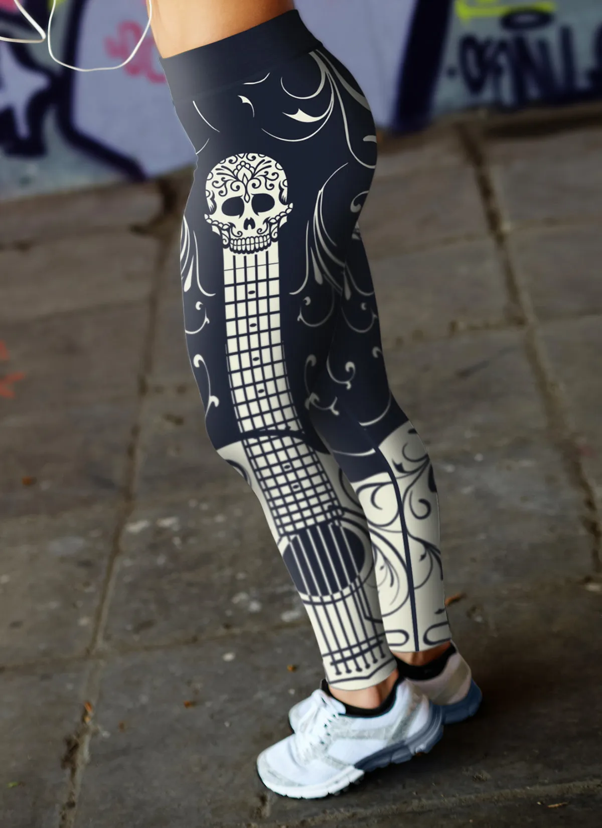 Sugar Skull Guitar Leggings