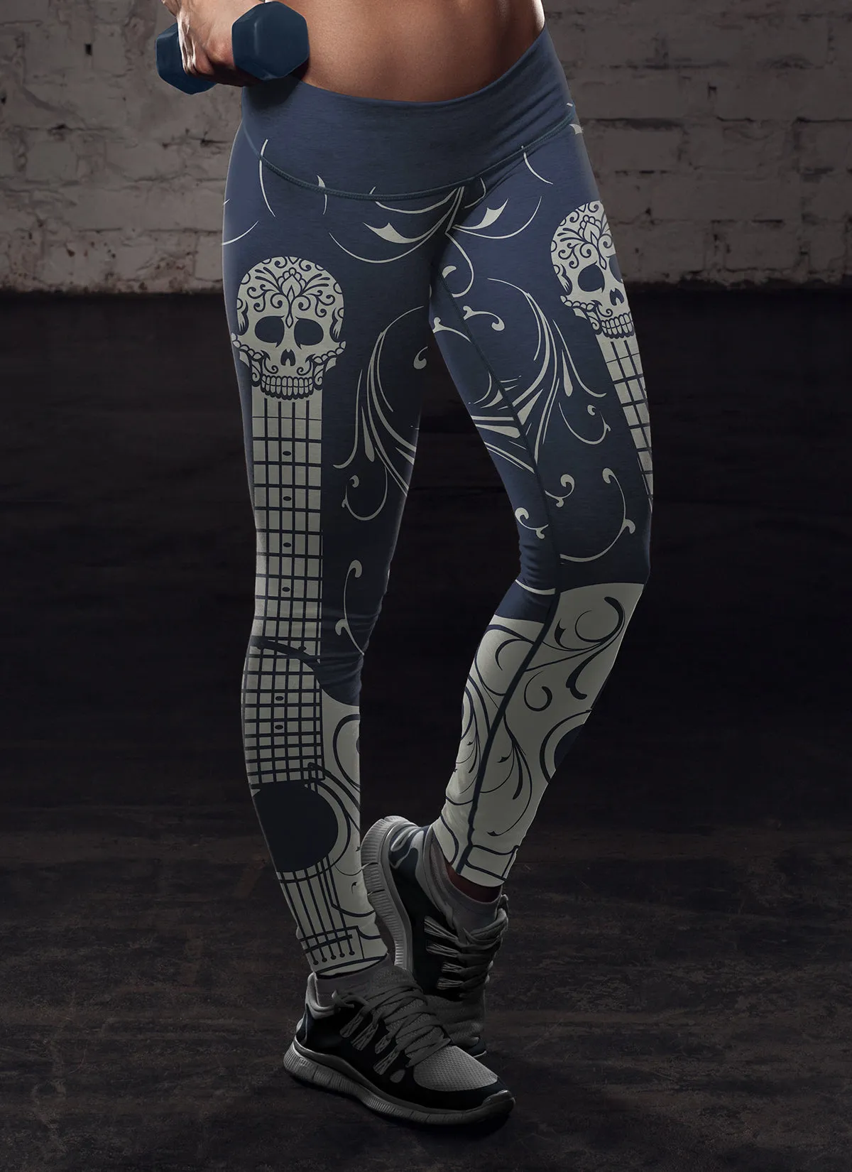 Sugar Skull Guitar Leggings